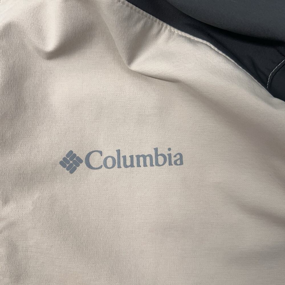 COLUMBIA Slick Creek Softshell Jacket 1900571 Mens M Biege Grey Hooded Windbreak - Picture 3 of 11